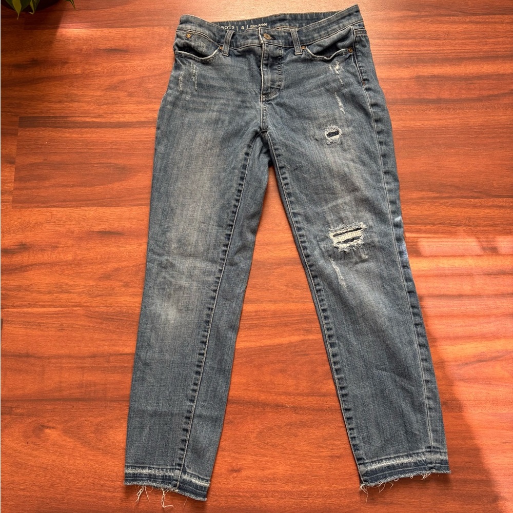 Distressed Blue Jeans
